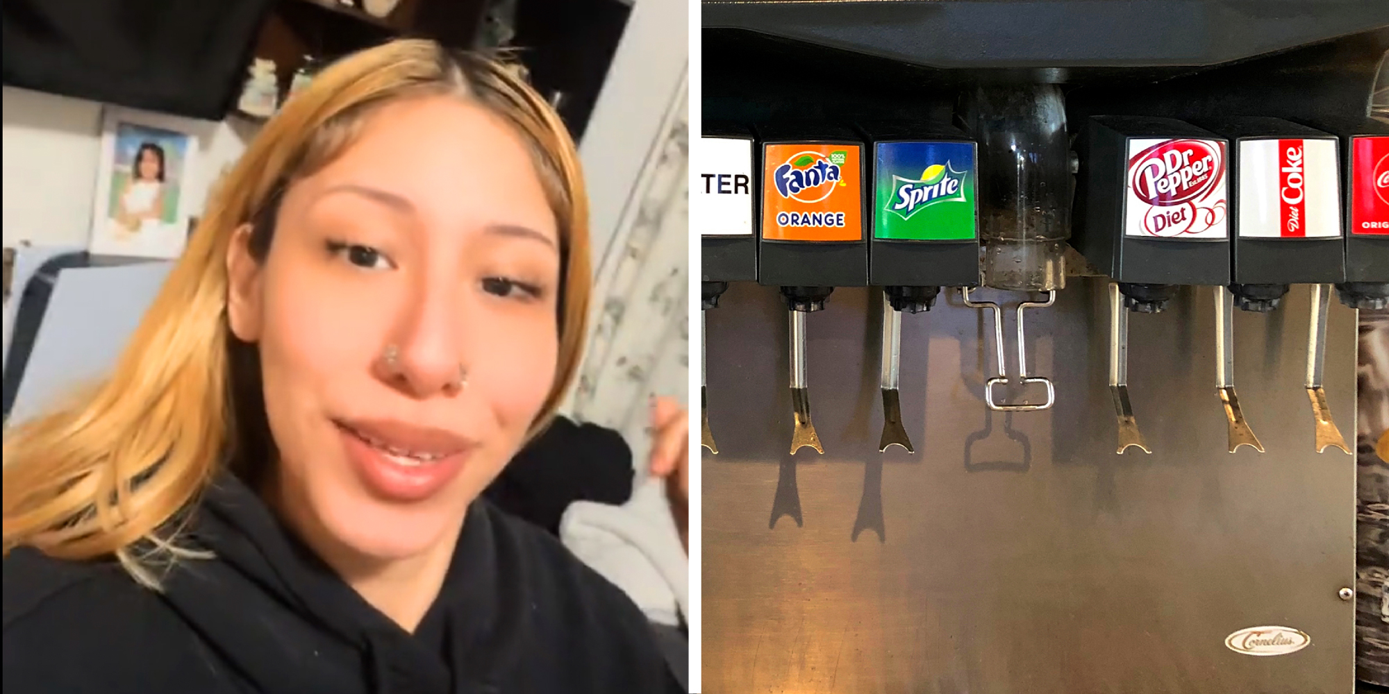 2 panel image: on the left a person explains and on the right