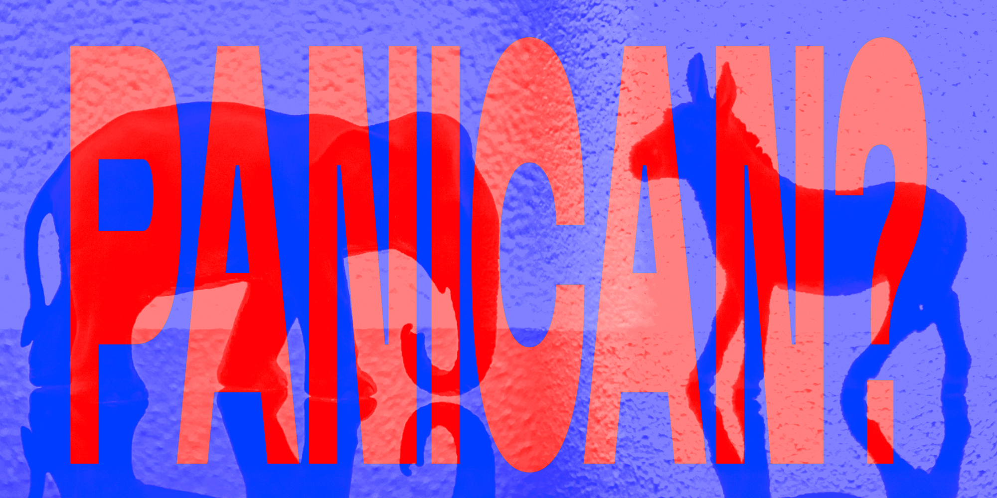 photo collage of an elephant, a donkey, and text over: Panican?