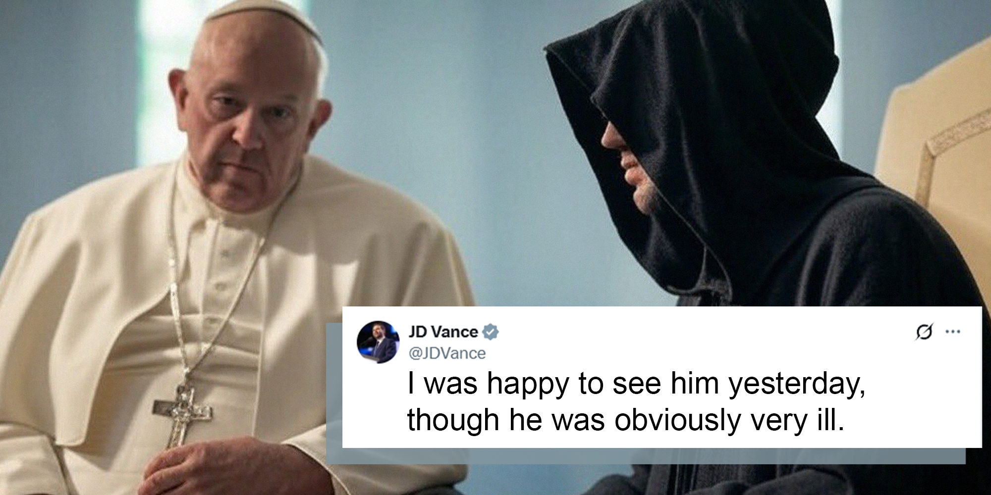 Pope Francis with dark figure