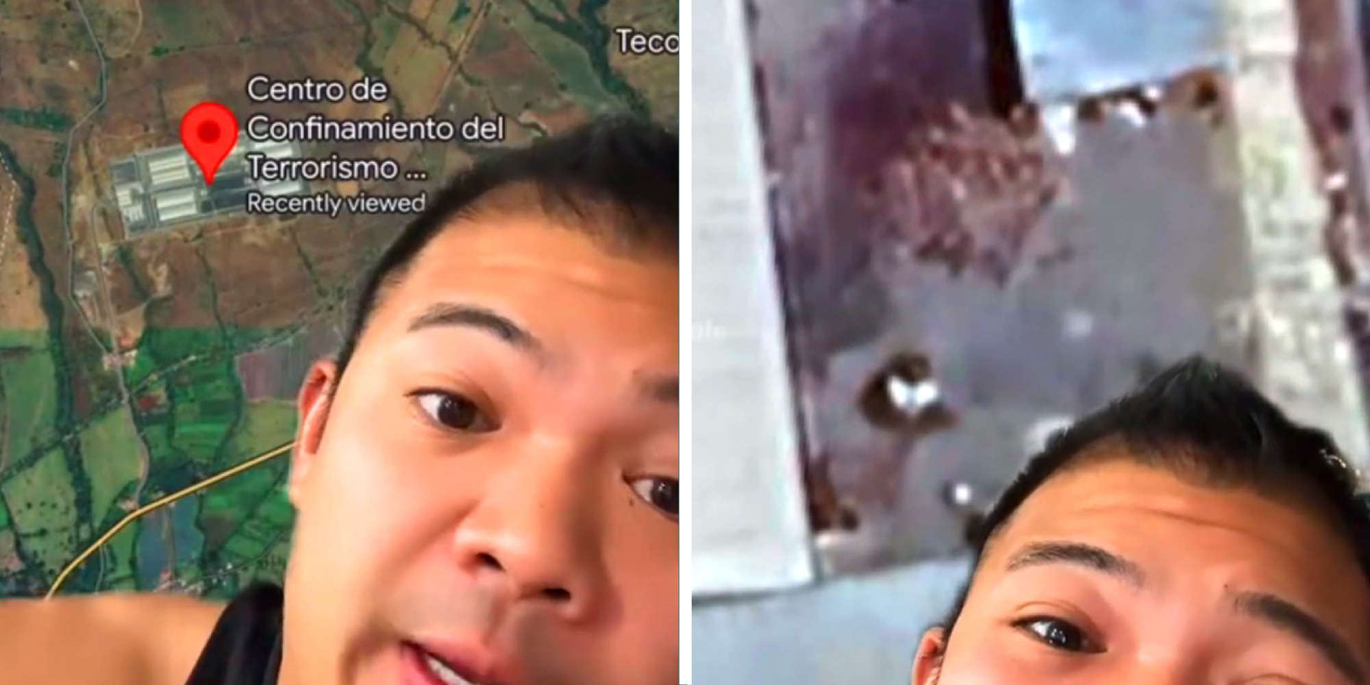 2 panel image showing a person explaining against a Google Maps background.