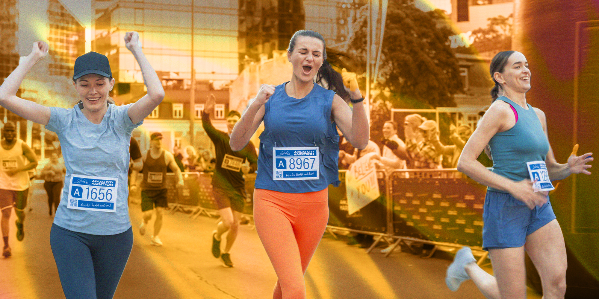 woman running a marathon