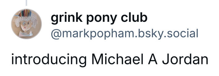 Post response that reads, "introducing Michael A Jordan"