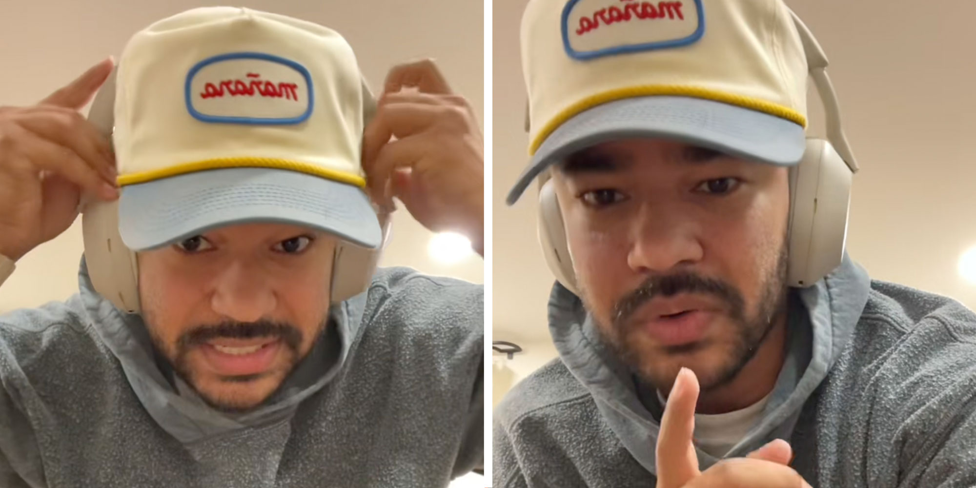 Screenshots of Tiktok user @dwightjunior with his Sony Headphones.