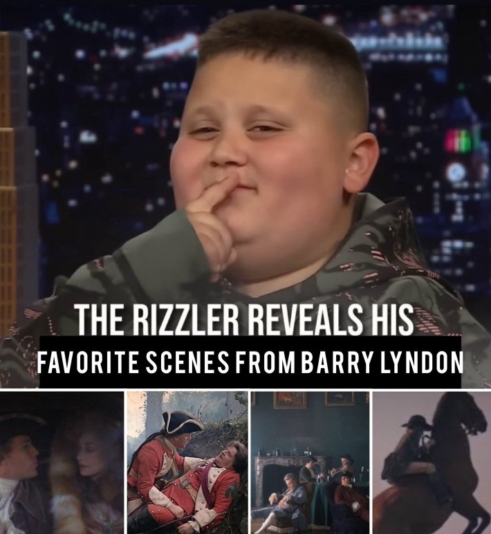 The Rizzler reveals his favorite scenes from Barry Lyndon meme.