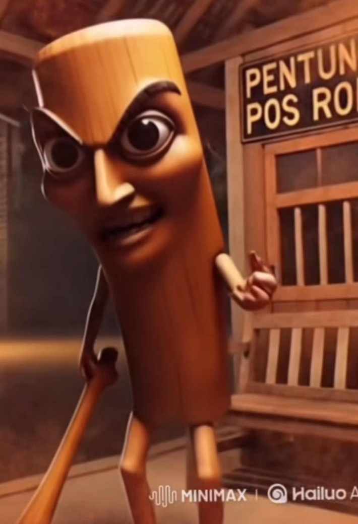 Tung Tung Tung Sahur meme showing the bat gesturing angrily at the viewer.