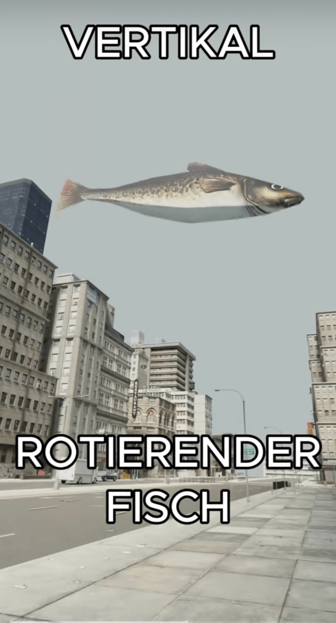 vertically rotating fish meme