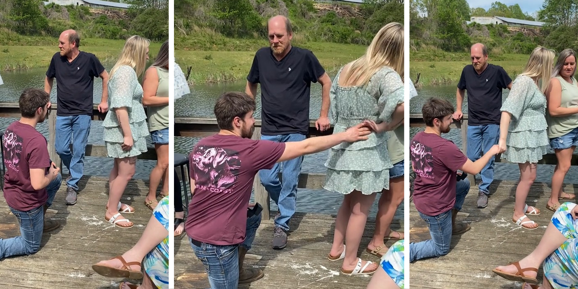 man asking woman to marry in Viral Proposal video from tiktok platform