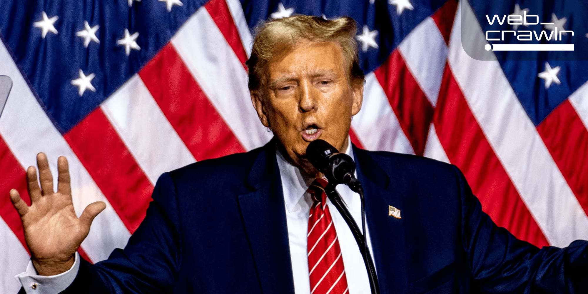 Donald Trump. The Daily Dot newsletter web_crawlr logo is in the top right corner.