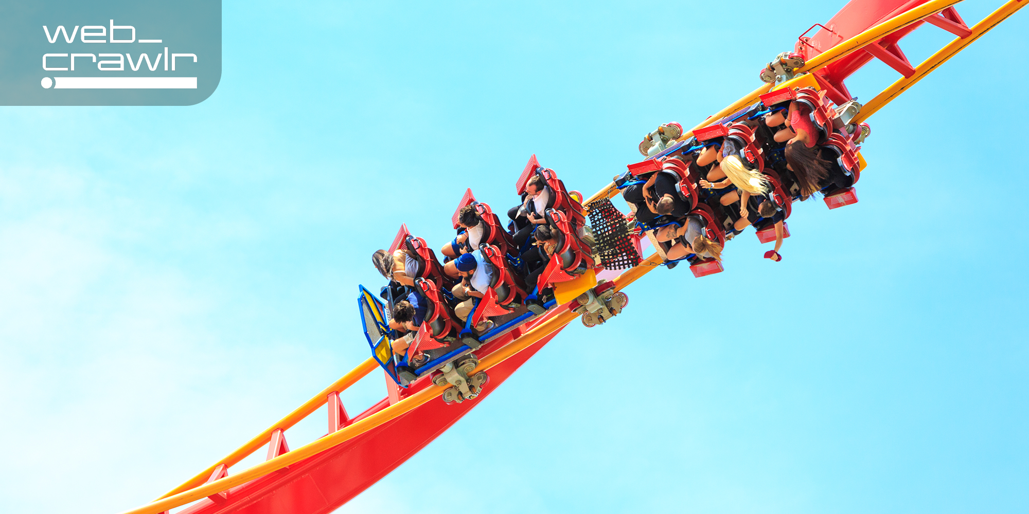 People on a roller coaster. The Daily Dot newsletter web_crawlr logo is in the top left corner.