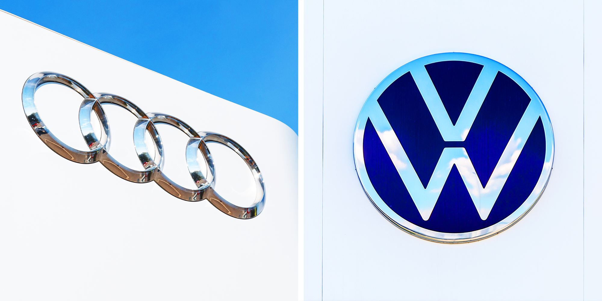 2 Panel Image of Audi and Volkswagen logo