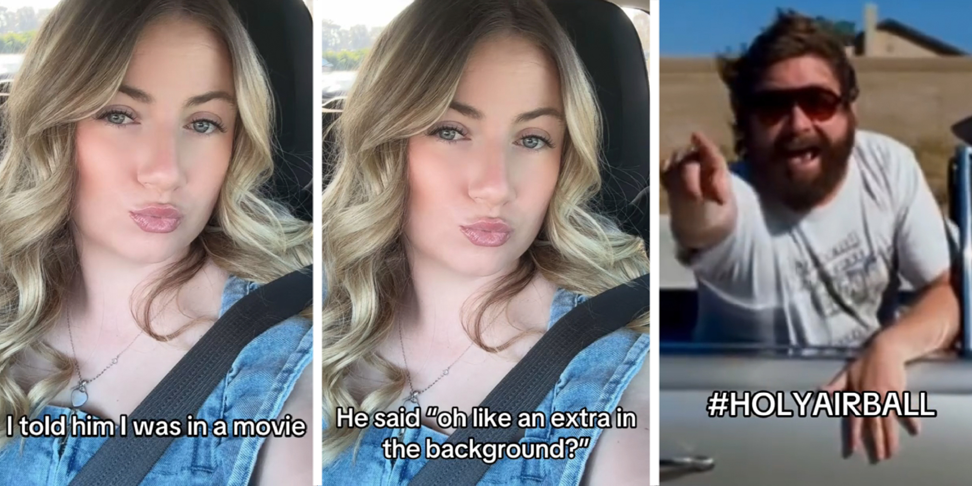 3 panel image showing the Holy Airball trend.