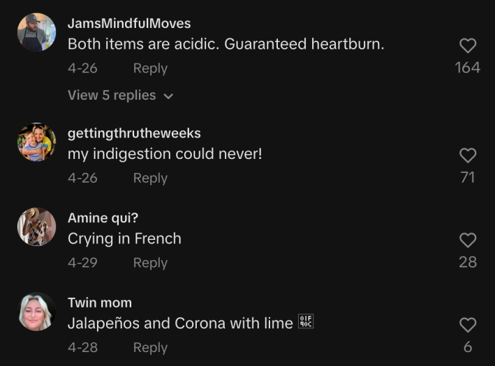 Grossed out comments