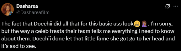 Screenshot from an X post of doechii met gala