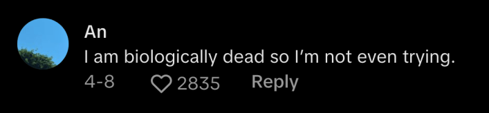 @andremongem_ commented, "I am biologically dead so I'm not even trying."