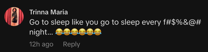 @thickems5951 quoted the caller’s buddy who said, “Go to sleep like you go to sleep every f#$%&@# night…”