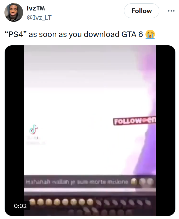 GTA 6 Trailer 2 tweet reading "