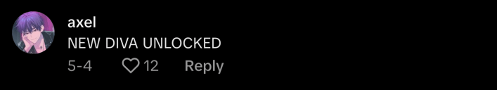 @_redb7ll replied, “NEW DIVA UNLOCKED.”