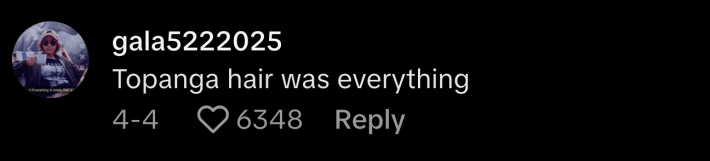 “Topanga hair was everything,” commented @randomchristianqu.