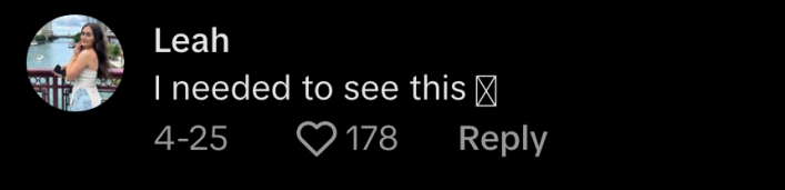 "I needed to see this," replied @leahac444.