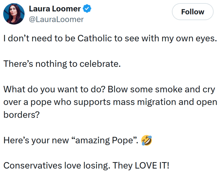 Laura Loomer tweet reading "