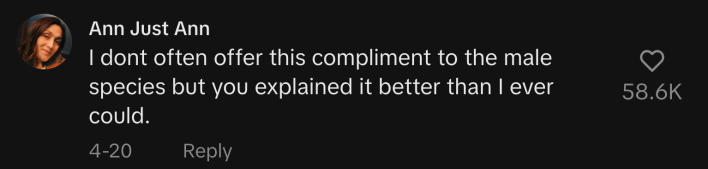 “I don’t often offer this compliment to the mail species but you explained it better than I ever could,” commented @mynameismineso.