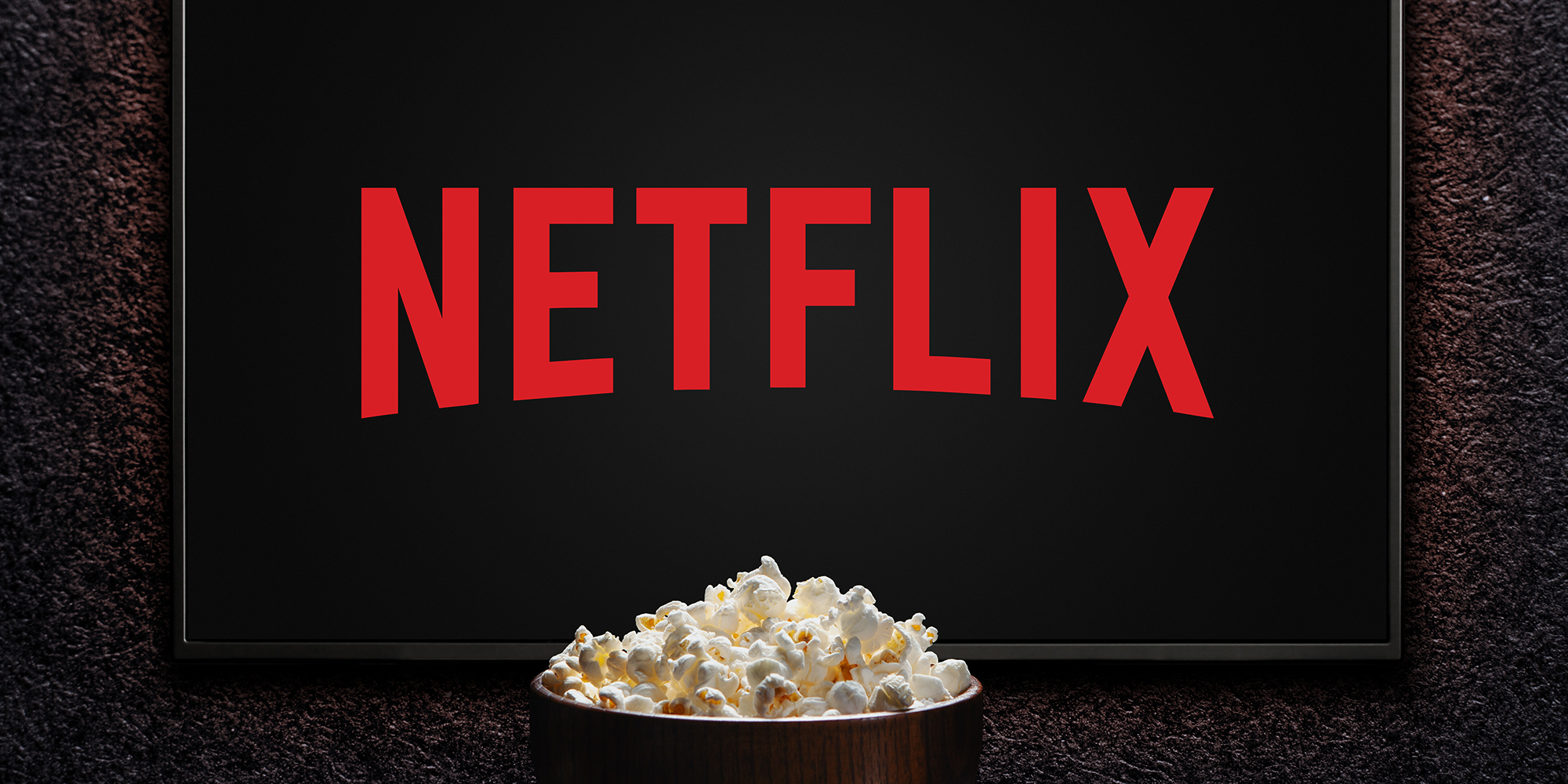 netflix logo and a bowl of popcorn