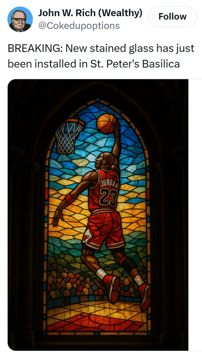 Meme tweet about Pope Leo from Chicago.