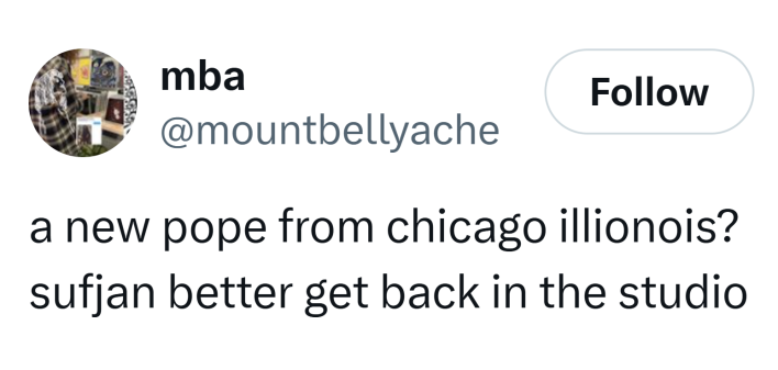 Meme tweet about Pope Leo from Chicago.
