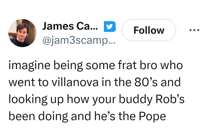 Meme tweet about Pope Leo from Chicago.