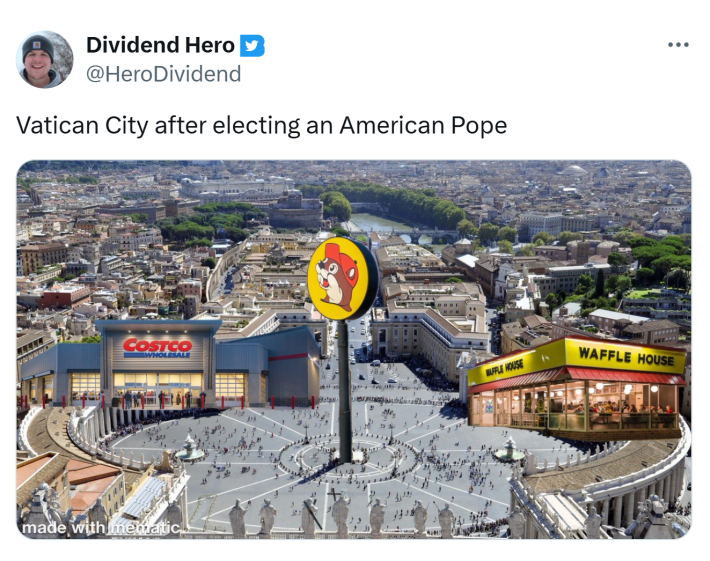 Meme tweet about Pope Leo from Chicago.