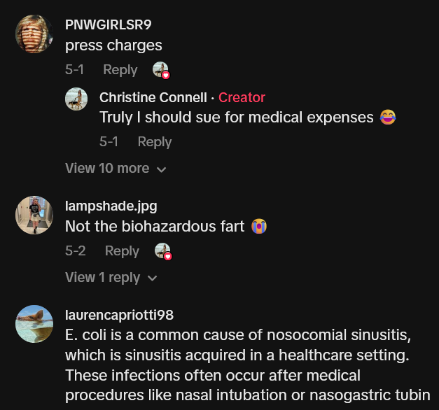 TikTok comments including one reading "press charges."