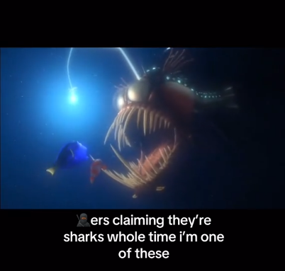 TikTok video with a clip from Finding Nemo.
