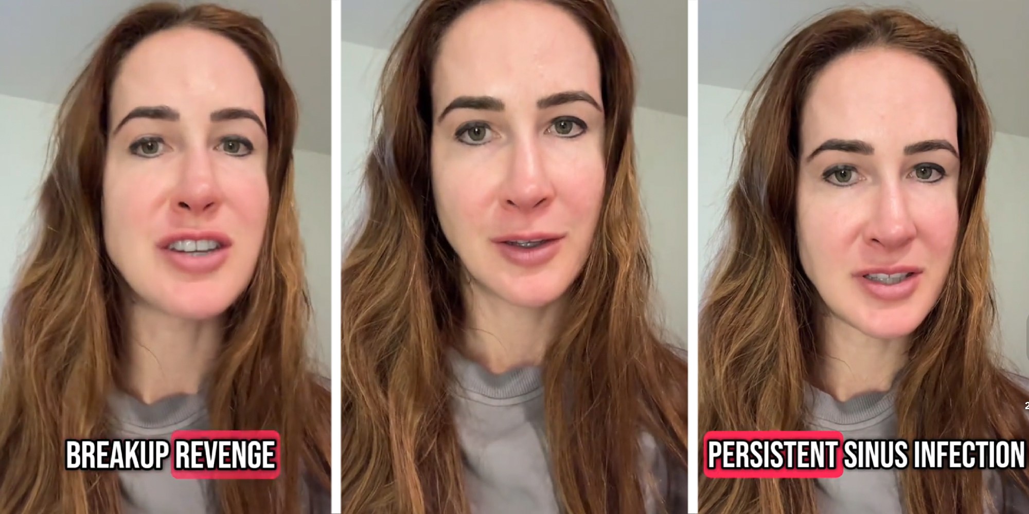 3 panel image of a person explaining.