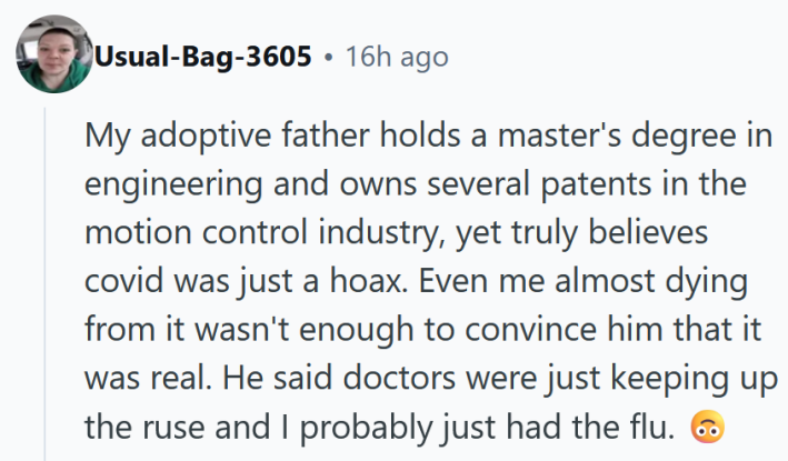 Reddit comment reading ""