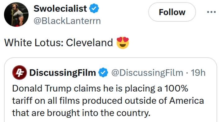 Tweet reading "White Lotus: Cleveland"