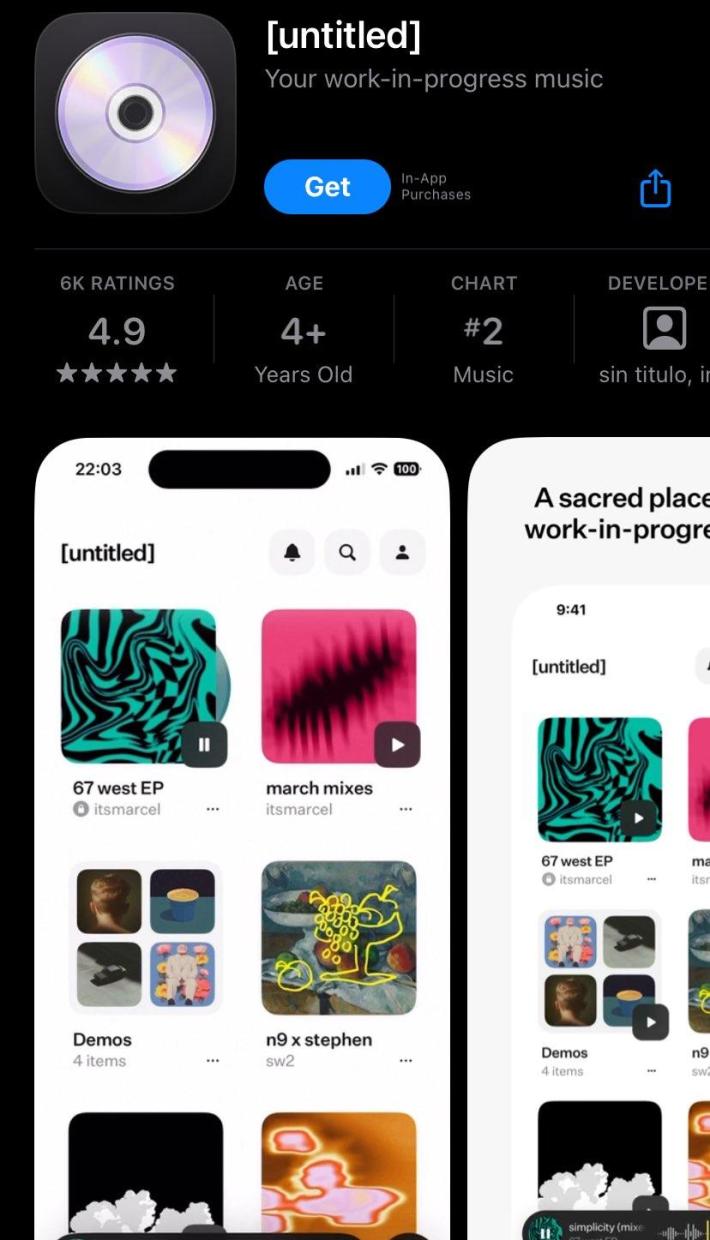Screenshot of [untitled]'s App Store page.