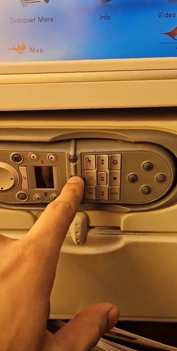 Screenshot of Vasta trying to get the seat back technology to work.