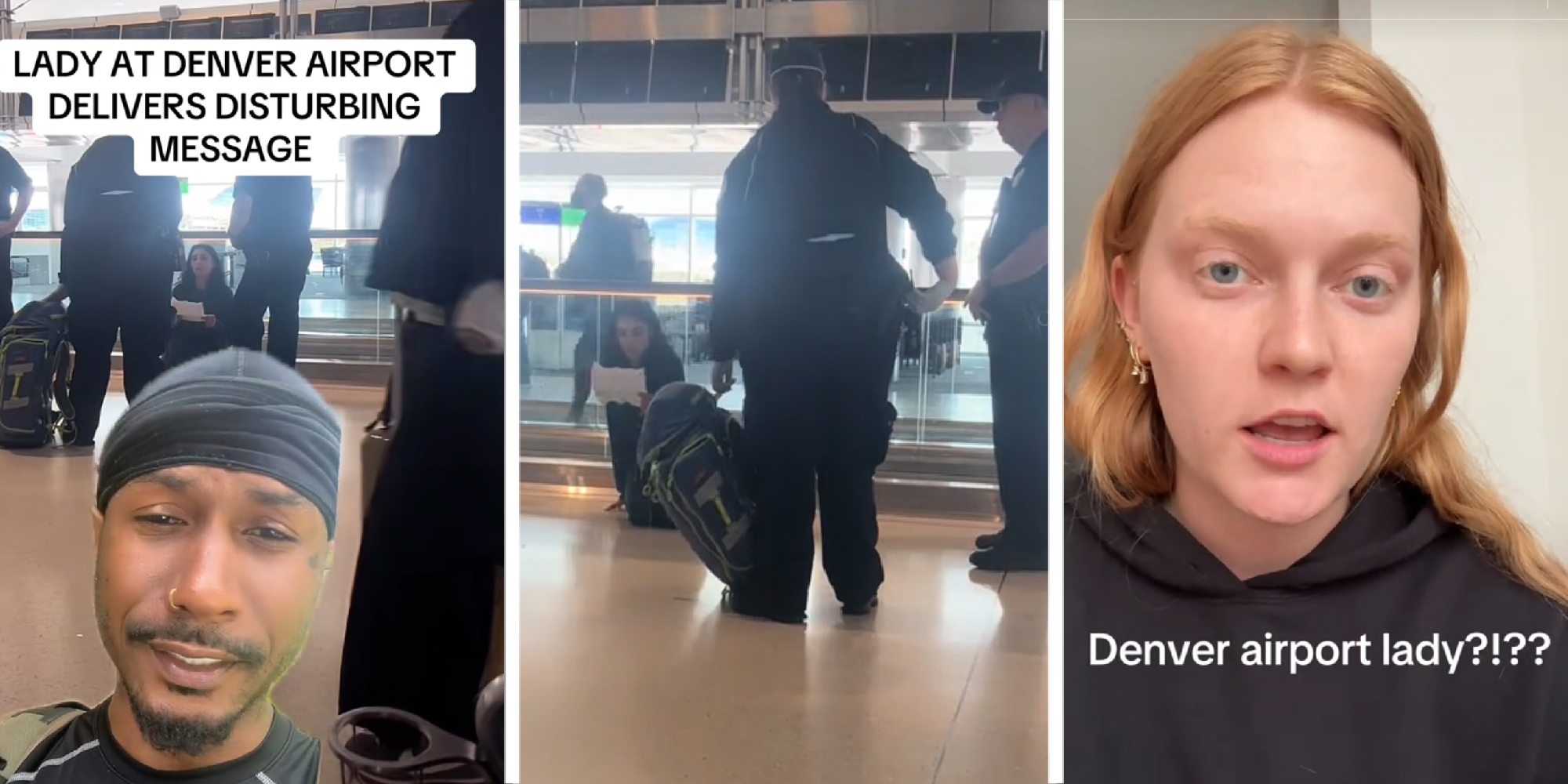 3 panel image of the incident mentioned and people commenting on it in TikTok.