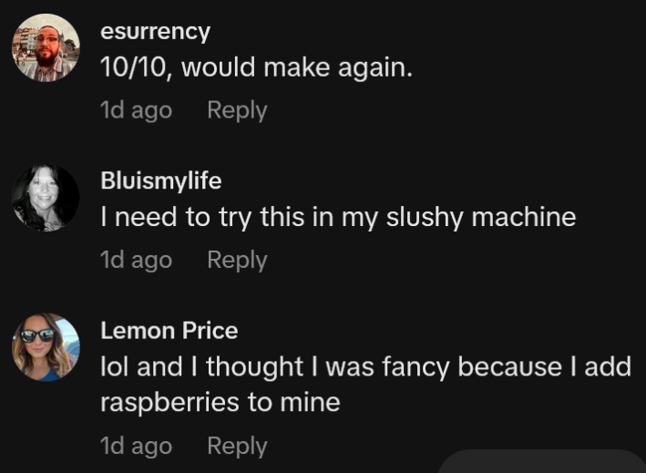 TikTok comments including one reading "10/10, would make again"