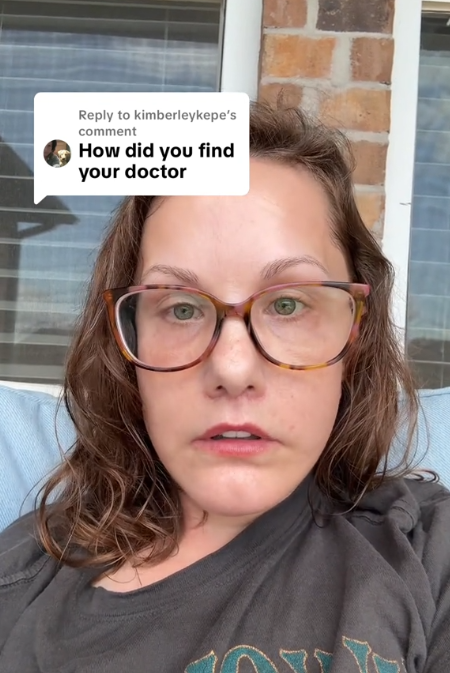 TikTok video of a woman after her face lift explaining how she found her doctor.