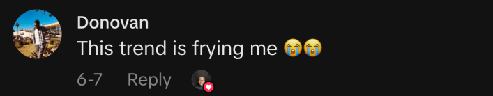“This trend is frying me 😭😭.”