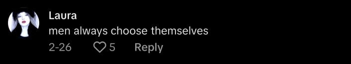 @schokoliebb said, “Men always choose themselves.”