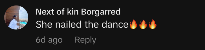 “She nailed the dance,” said @next_of_kin1957.