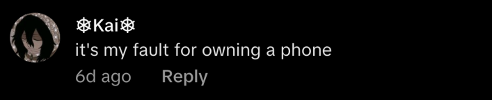 “It’s my fault for owning a phone.”