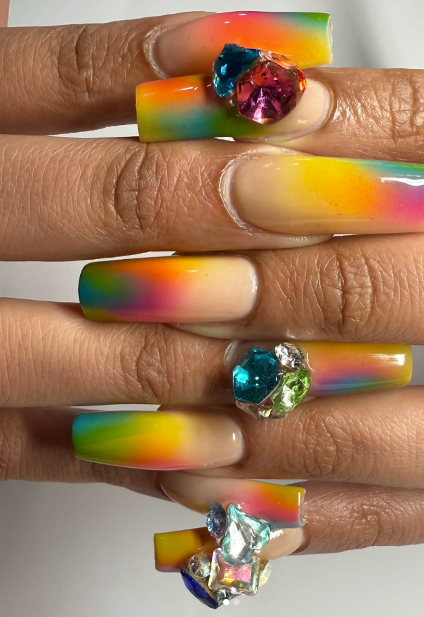 Rainbow Jersey Shore nails.