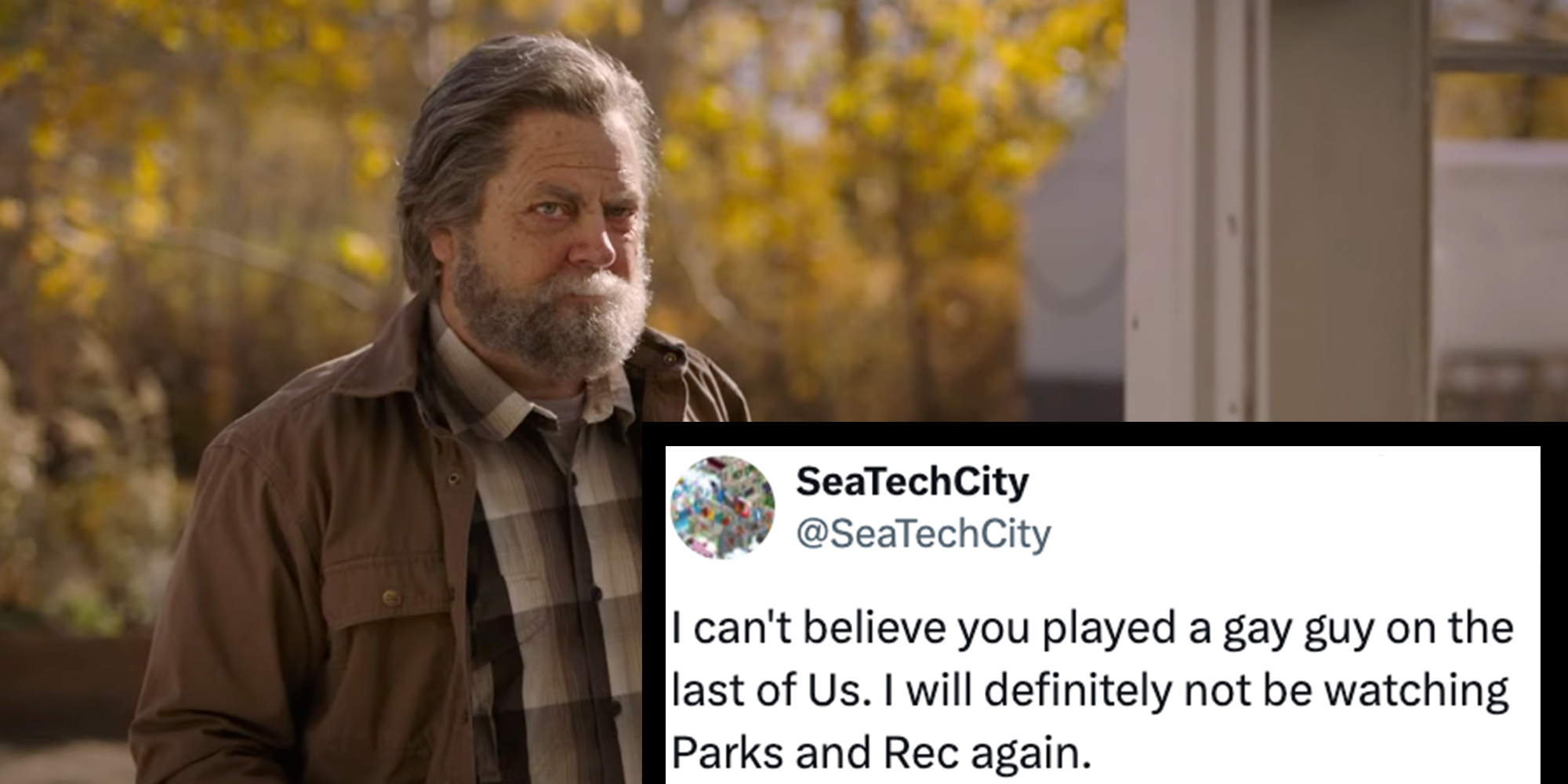 Actor Nick Offerman in HBO show "The Last of Us"
