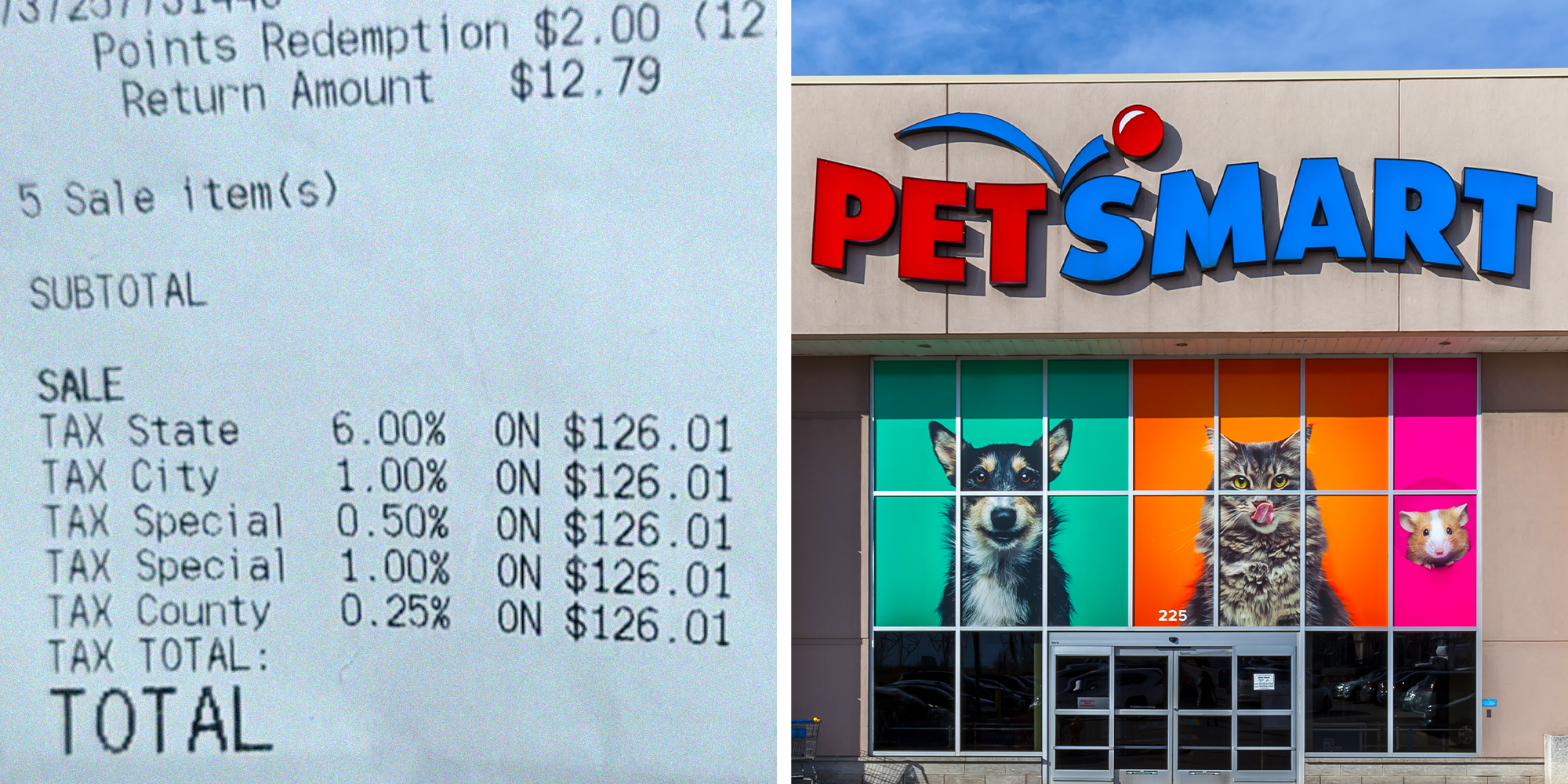 petsmart taxes receipt