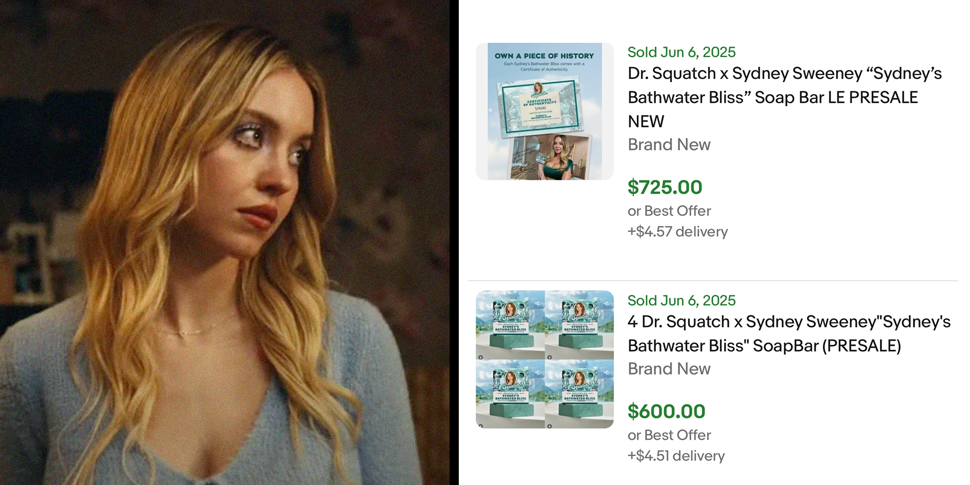 sydney sweeney bathwater bliss soap sells out ebay