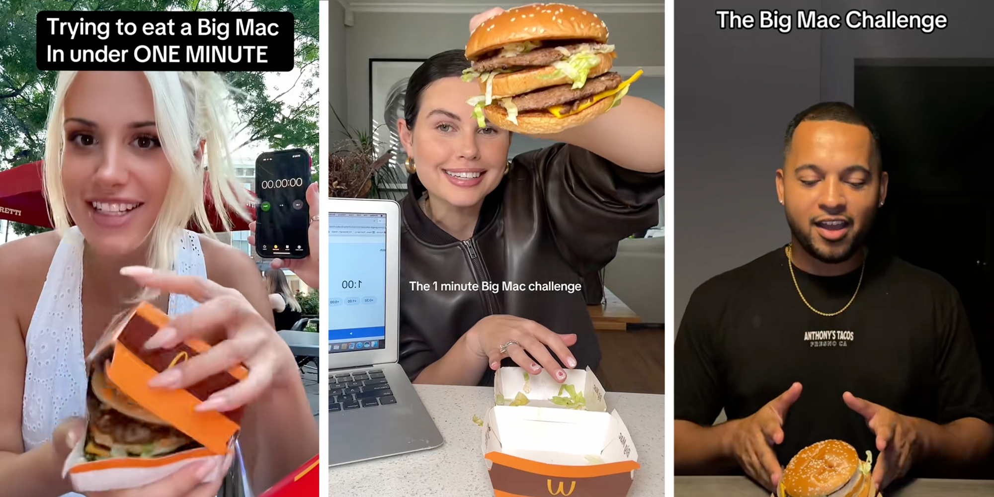 1 minute big mac challenge