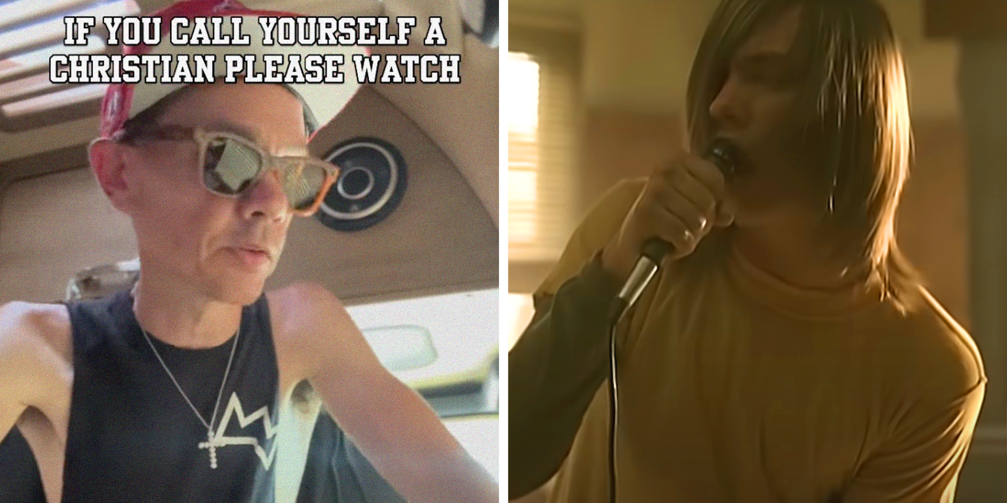 singer of the red jumpsuit apparatus with the words "if you call yourself a christian please watch"